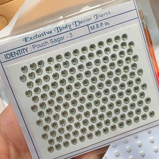 Crystal Dot 3D Hair Sticker Sheet | Self-Adhesive Hair Decoration
