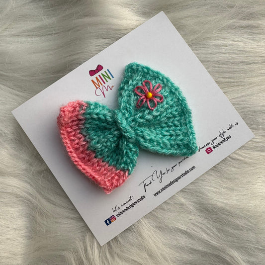Multicolor Knitted Bow Baby Headband