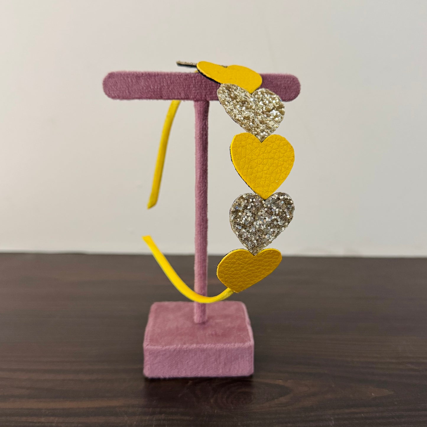 Glitter Heart Parade Headband – Yellow & Gold