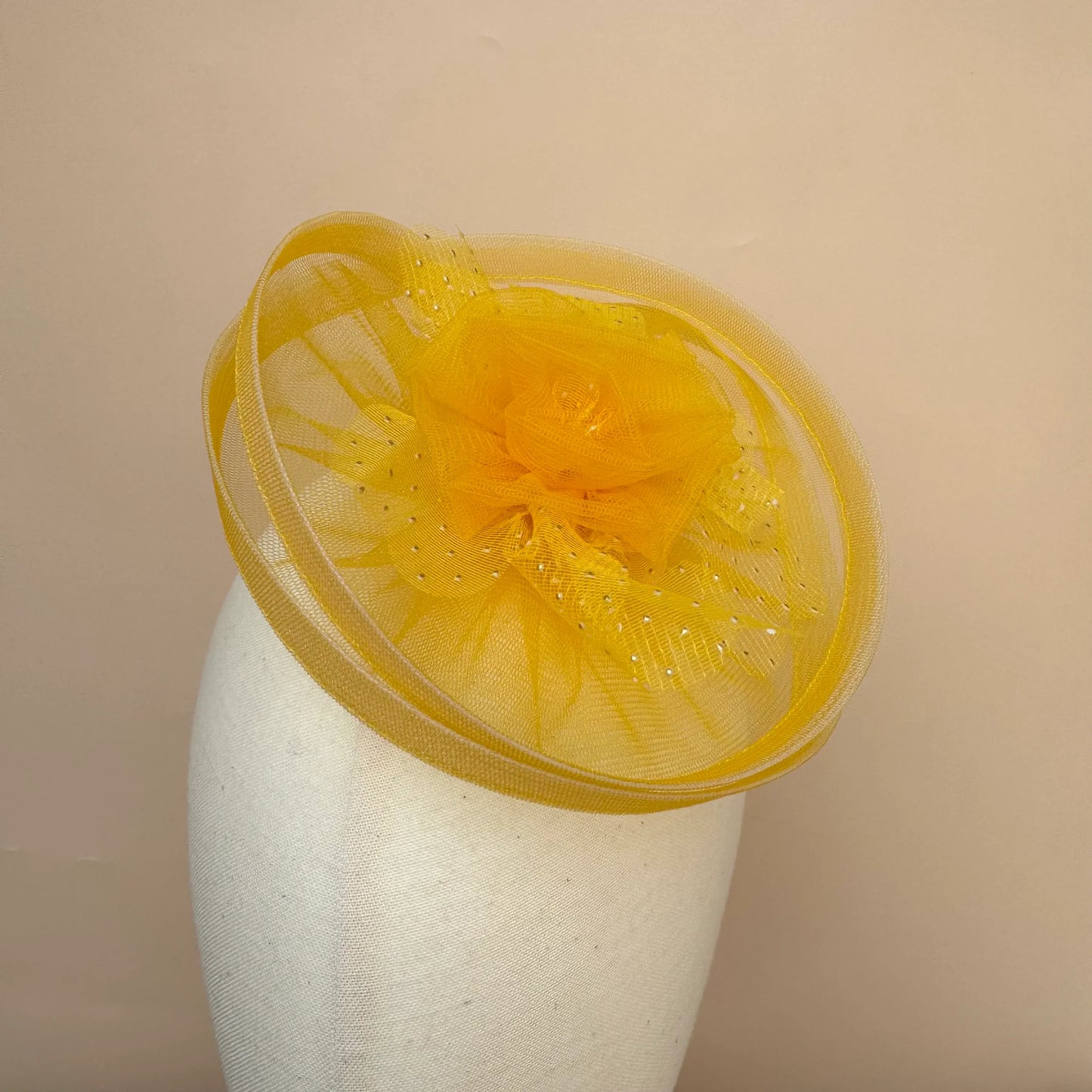 Sunlit Sparkle Yellow Fascinator Hat