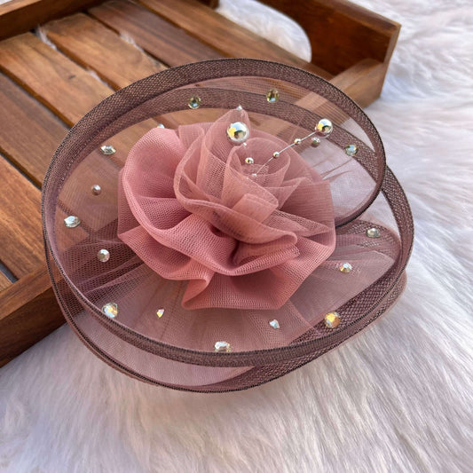 Twisted Mauve Fascinator Hat Big Hair Clip