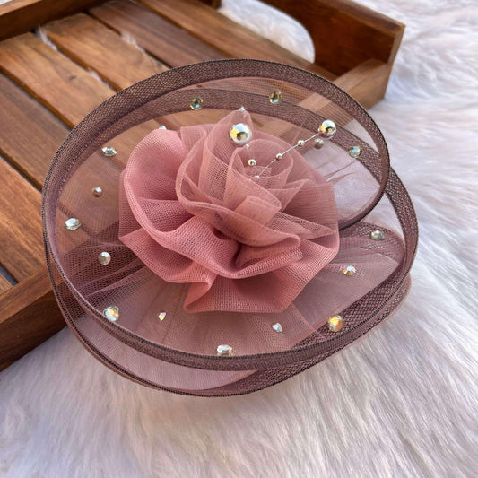 Twisted Mauve Fascinator Hat Big Hair Clip