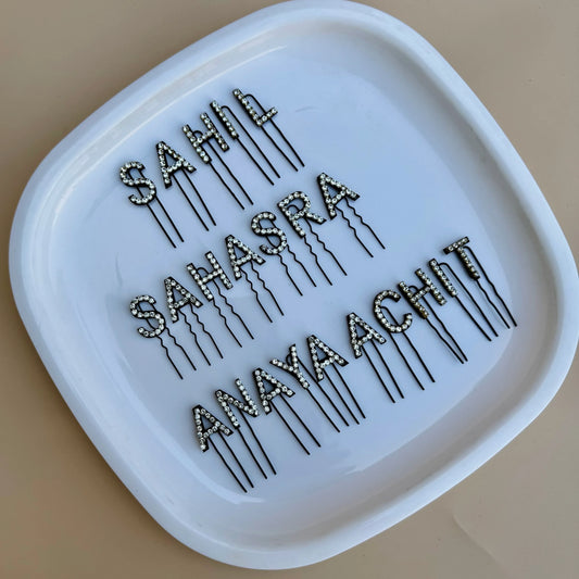 Custom Name Crystal Letter Clips