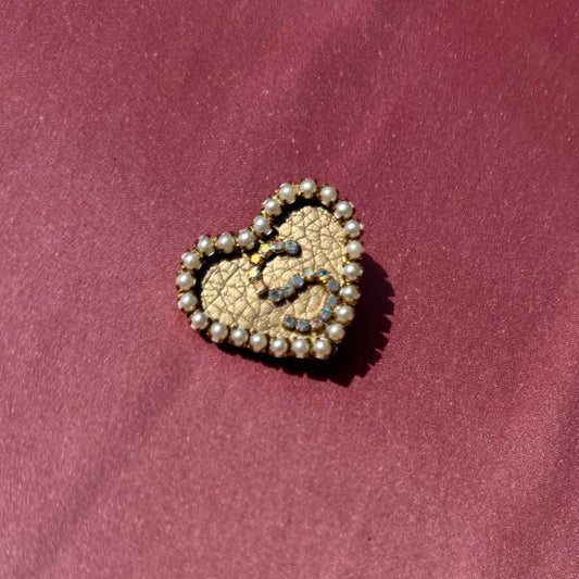 Personalized Golden Heart Hair Clip