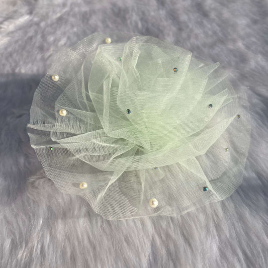 Light Green Ruffled Fascinator Headband