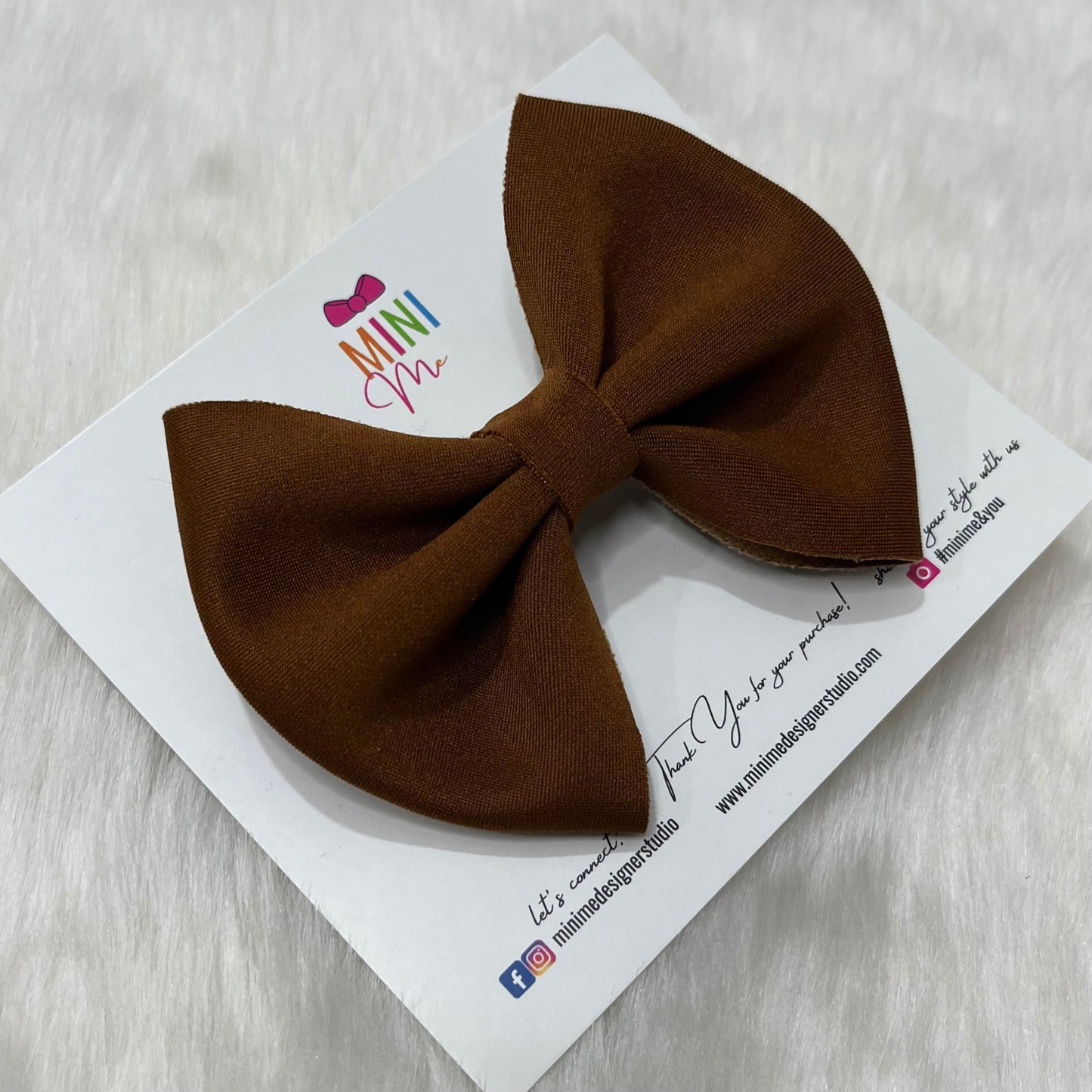 Camel Brown Bow Hair Clip