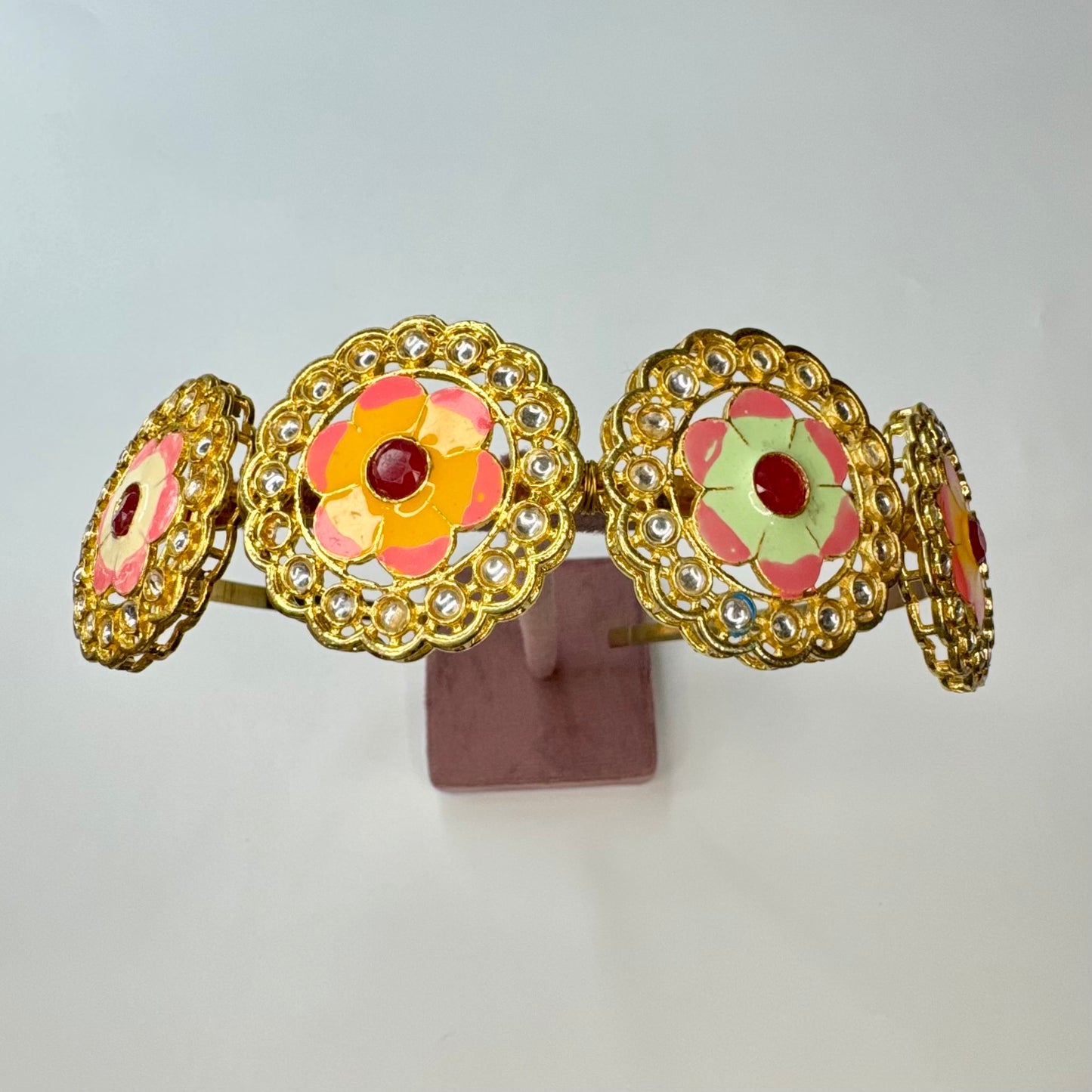 Multicolor Meenakari Kundan Hairband – Festive & Wedding Headband