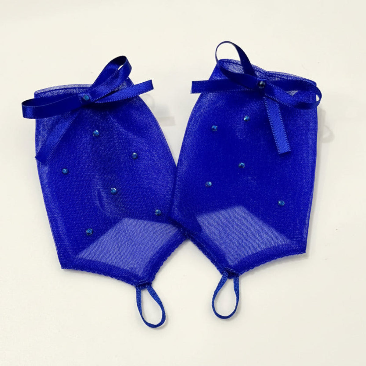 Dreamy Blue Cinderella Princess Net Gloves for Kids