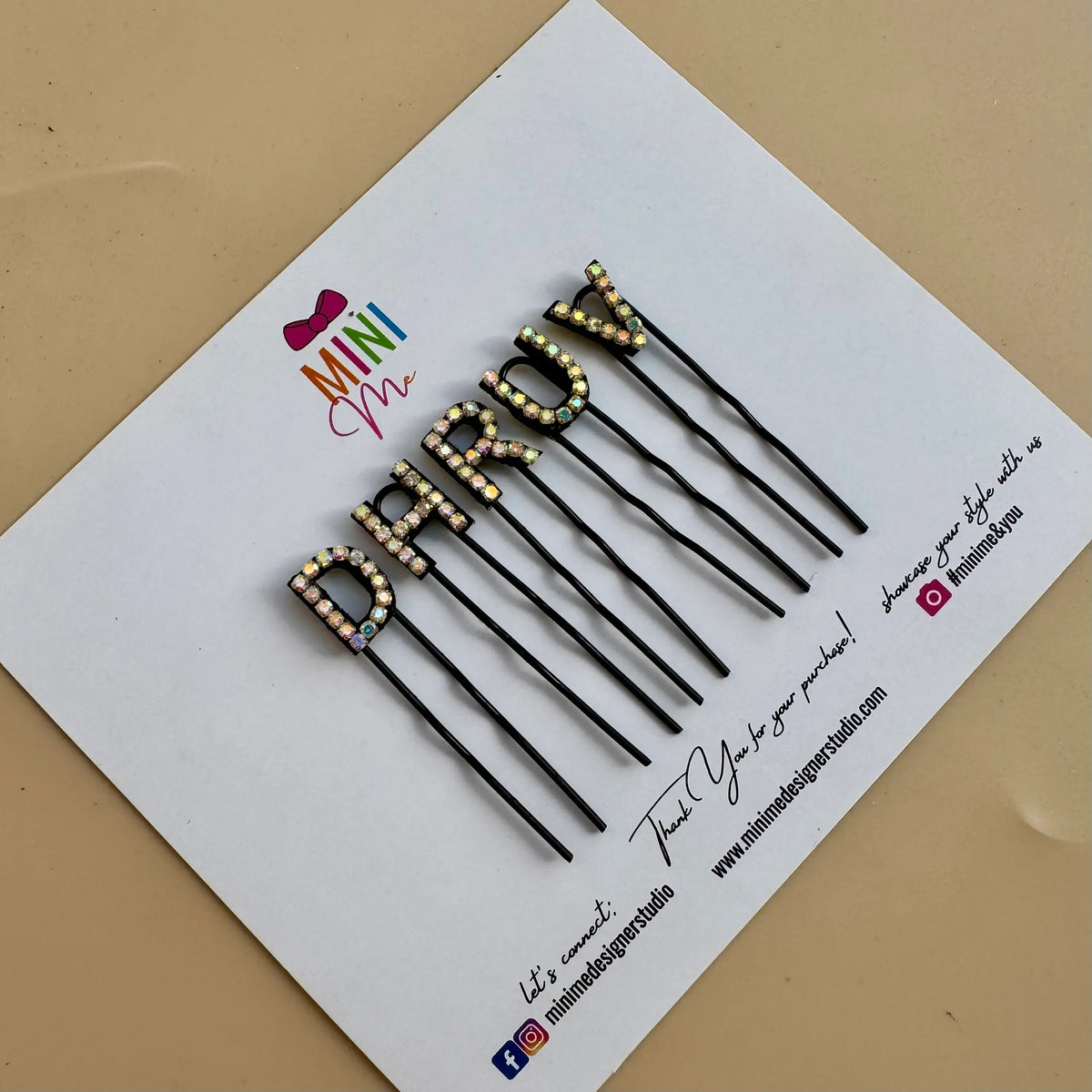 Custom Name Multicolor Crystal Alphabet Pin