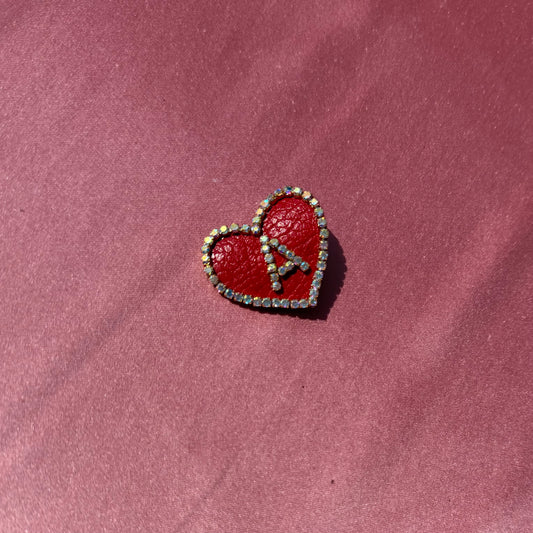Personalized Red Heart Custom Letter Hair Clip