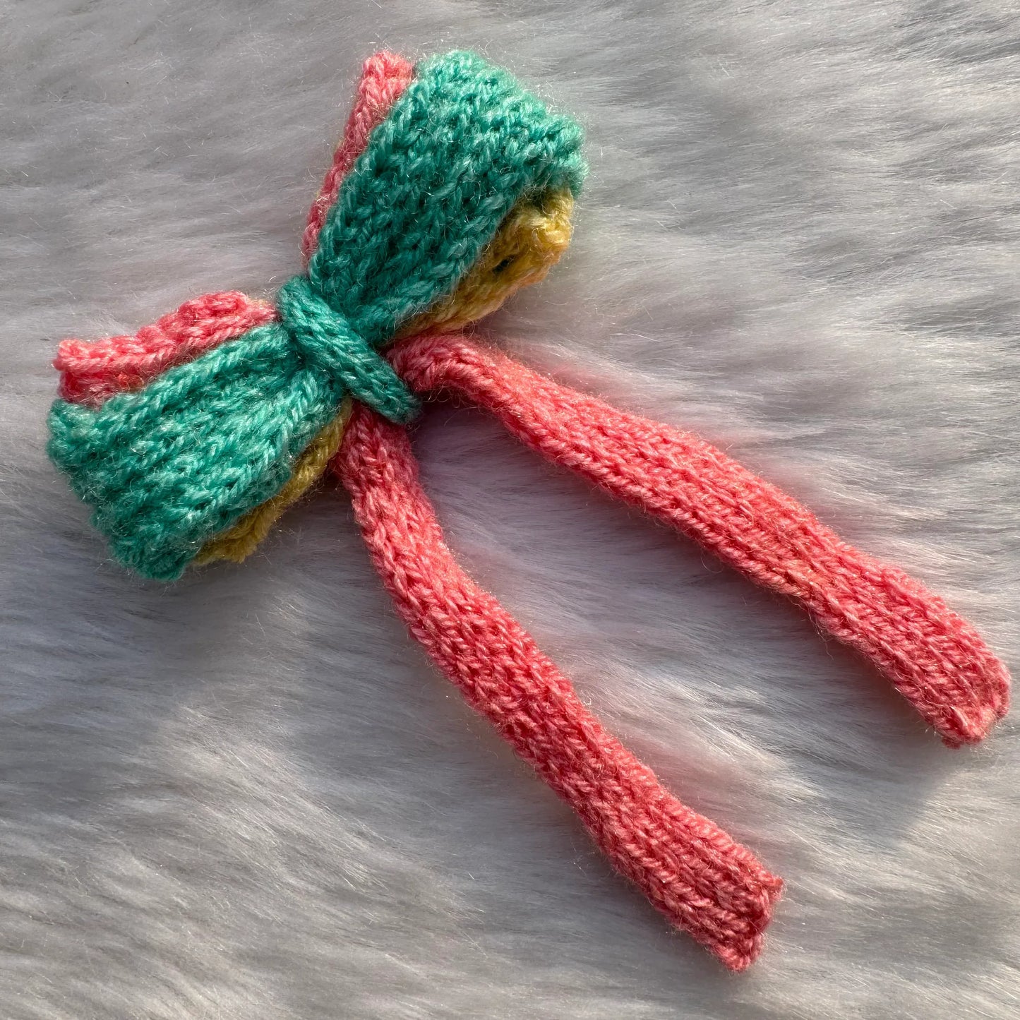 Multicolor Knitted Long Tail Bow