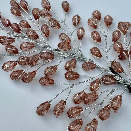 Bronze Crystal Leaf Hair Pin