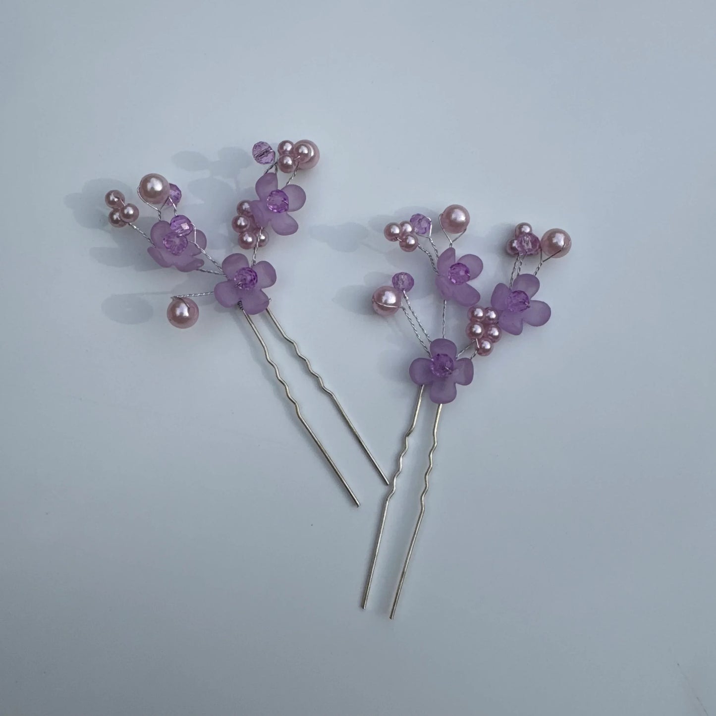 Lilac Floral U Pins (Set of 2)