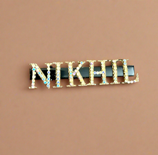Custom Crystal Name Hair Clip