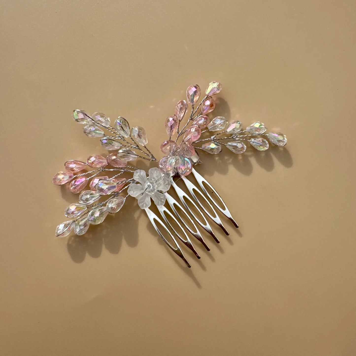 Pastel Aurora Floral Hair Comb — Bridal & Occasion Hair Accessory