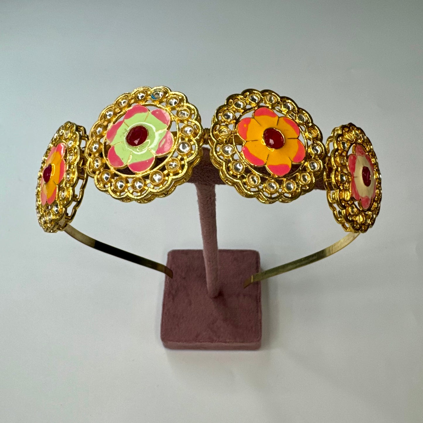 Multicolor Meenakari Kundan Hairband – Festive & Wedding Headband