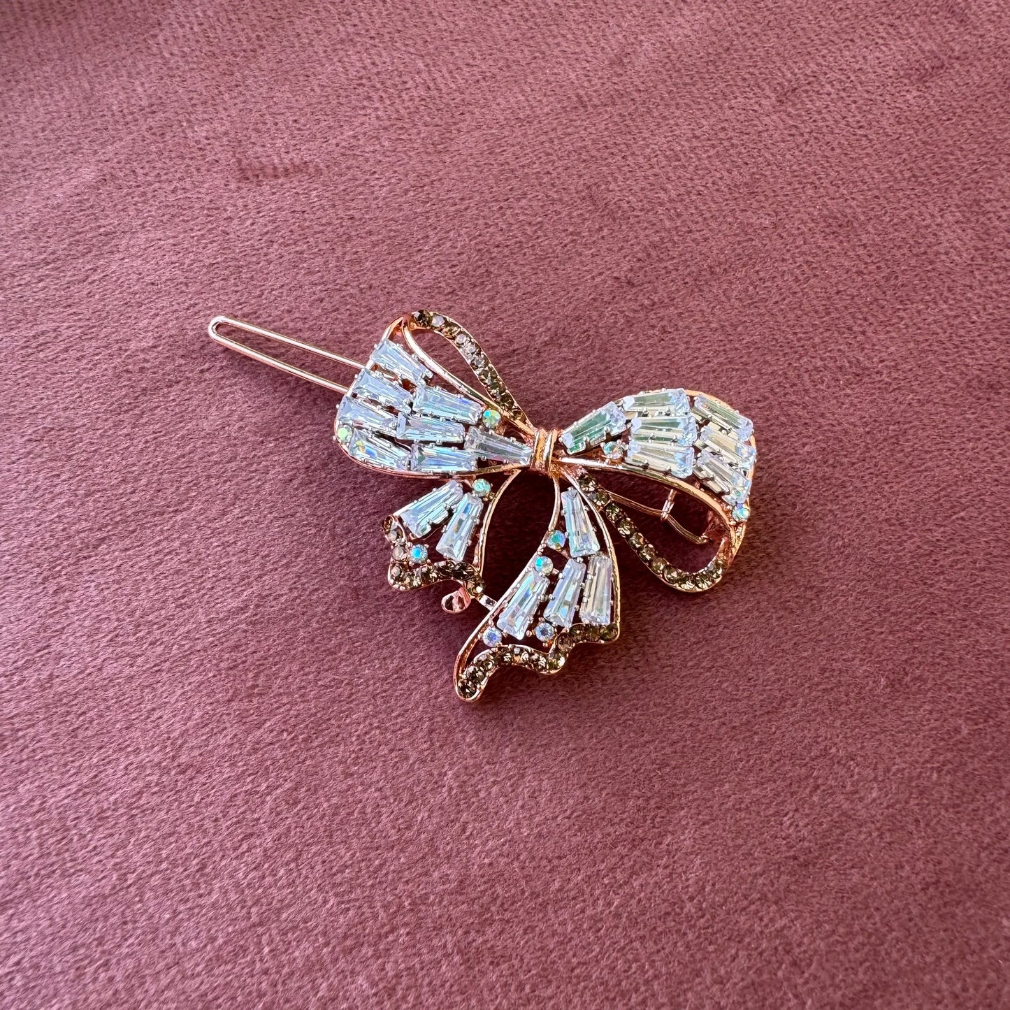 Aurora Luxe Crystal Bow Hair Clip