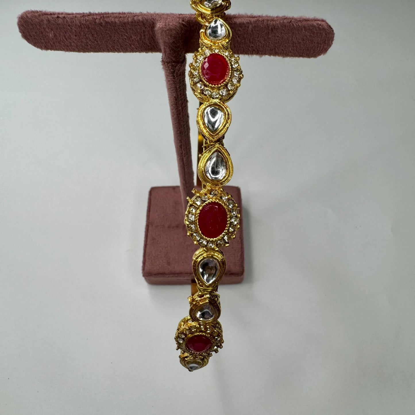 Ruby Stone Polki Bridal Hairband