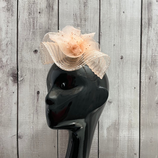 Peach Fascinator Hat hair clip | Retro Half Hats