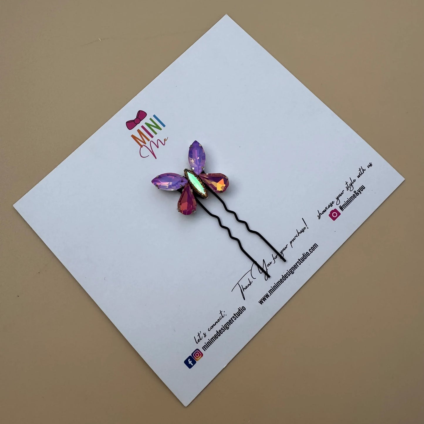 Crystal Butterfly & Gem Hair Pin Set