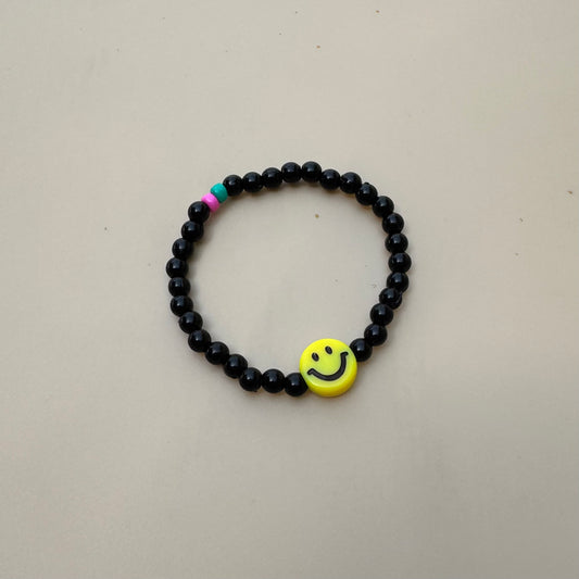 Smiley Charm Beaded Bracelet