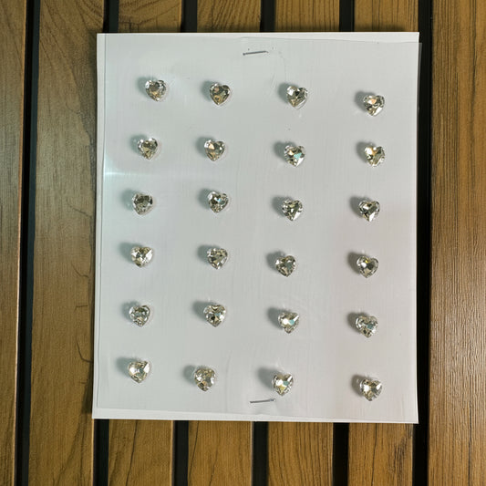 Crystal Heart 3D Hair Sticker Sheet