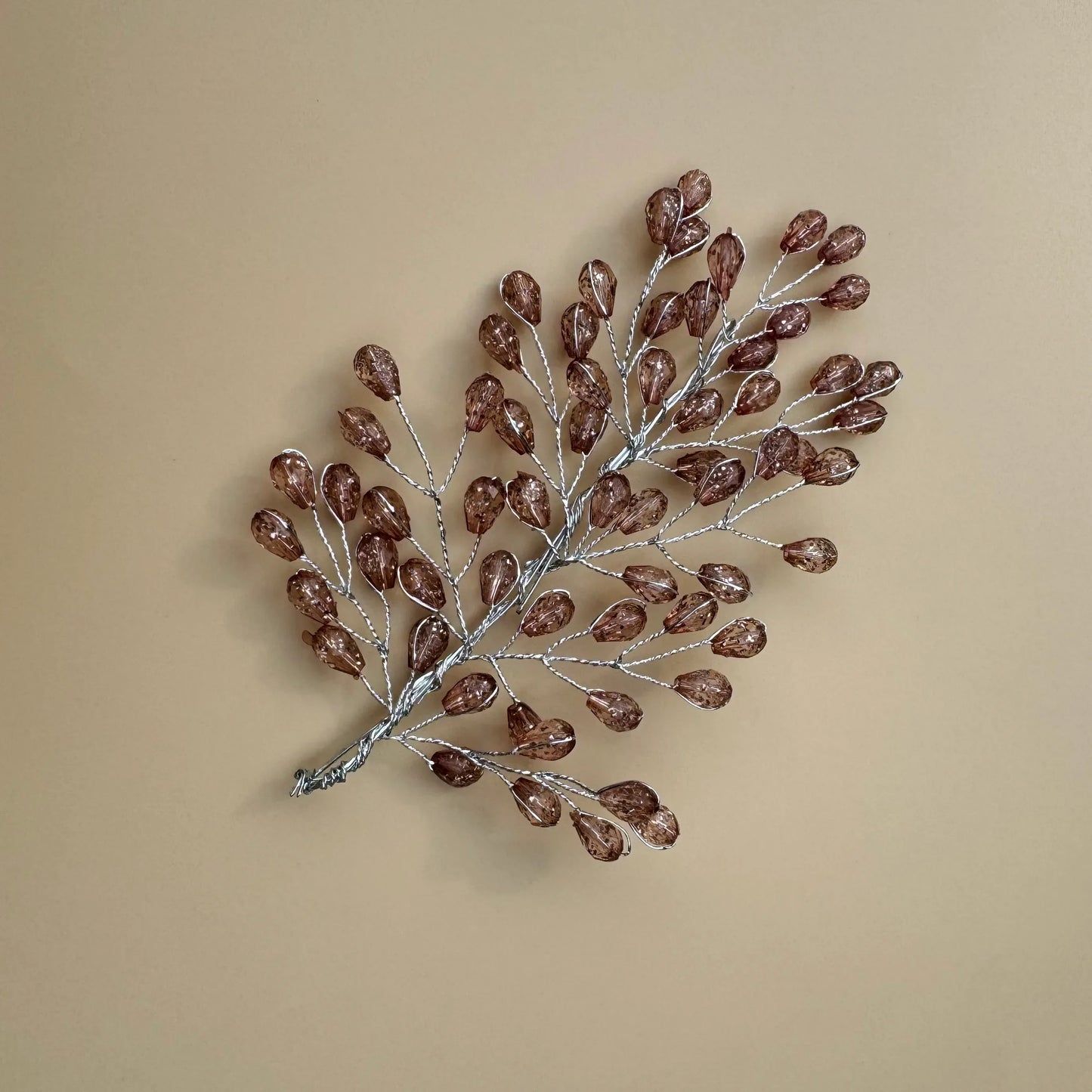 Bronze Crystal Leaf Hair Pin