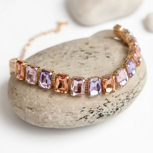 Multicolor Crystal Choker Necklace – Pastel Stone Statement Jewelry