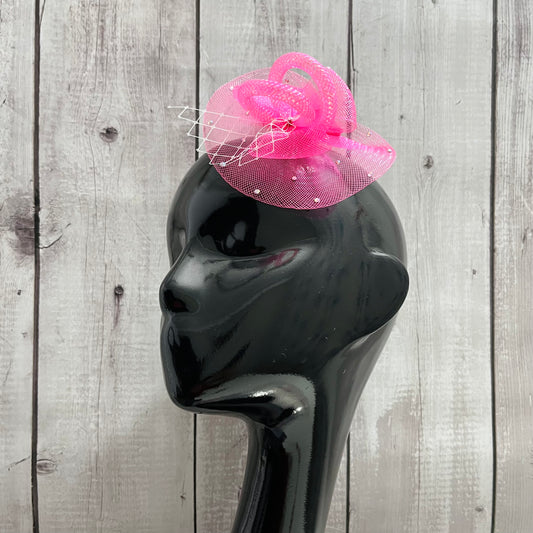 Rosebud Charm Pink Fascinator Hat Baby Girl Headband