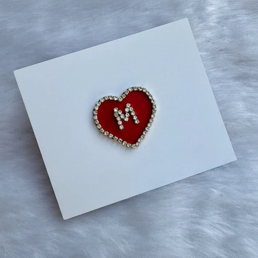 Personalized Red Heart Hair Clip