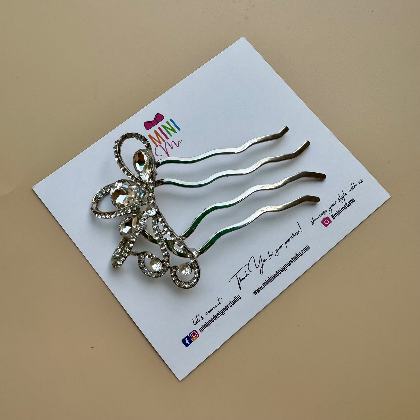 Silver Crystal Crown French Hair Pin