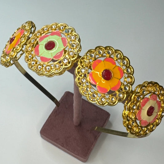 Multicolor Meenakari Kundan Hairband – Festive & Wedding Headband