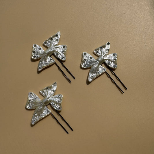 Mini Bow Hair Pins – Set of 3