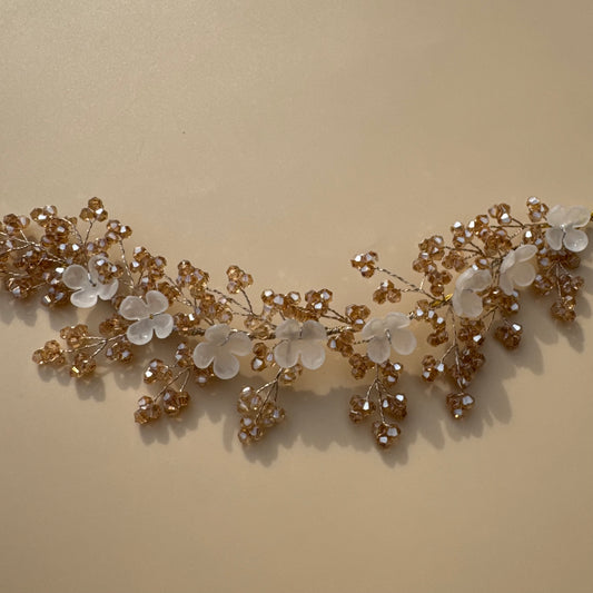 Amber Blossom Hair Vine — Bridal & Festive Hair Accessory