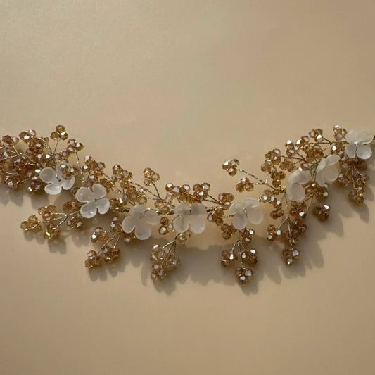Amber Blossom Hair Vine — Bridal & Festive Hair Accessory