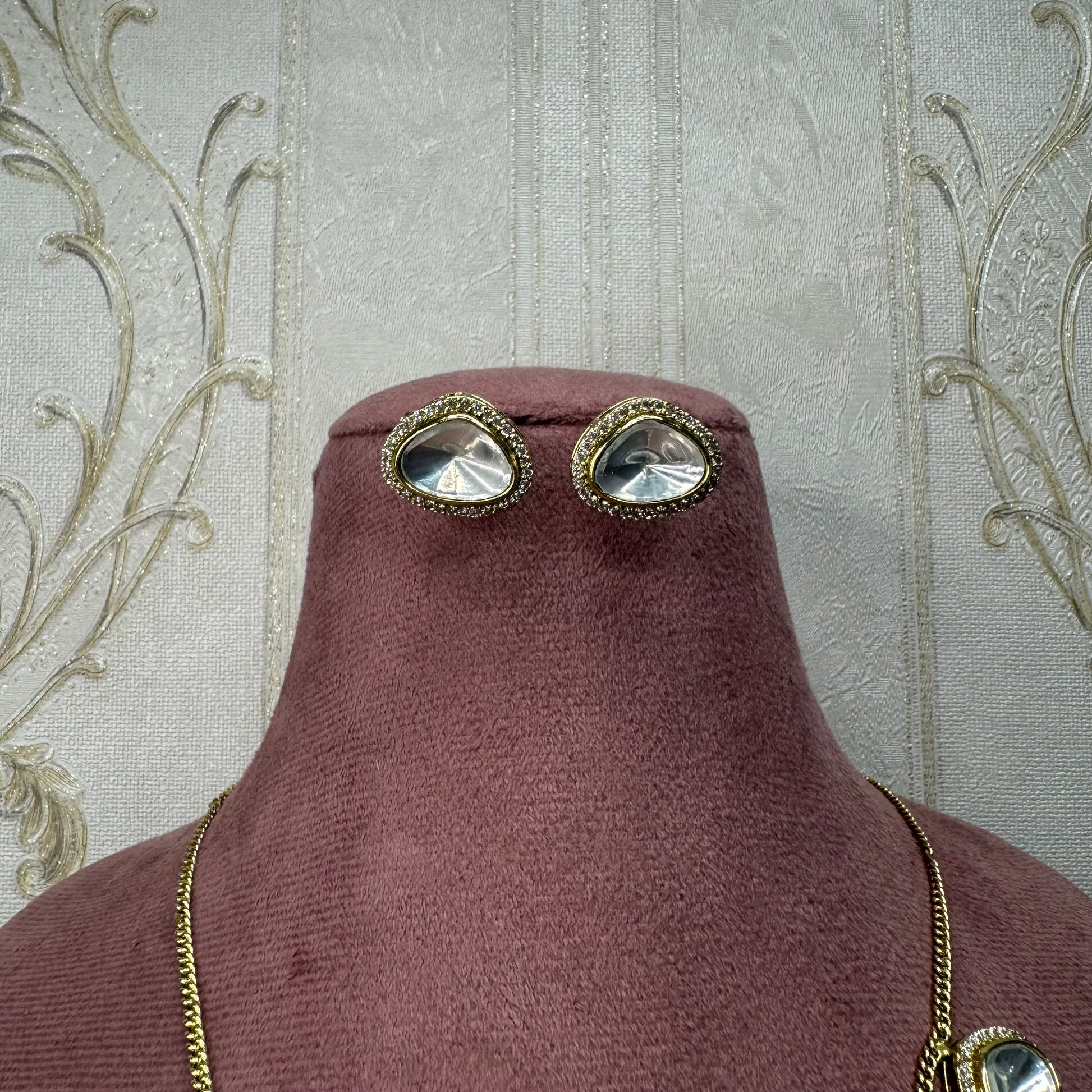 Choker-Style Moissanite Kundan Necklace Set