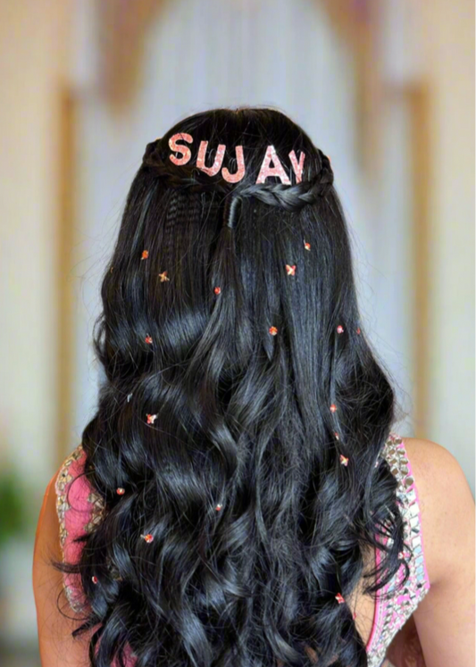 Custom Name Letter Pink Hair Pins