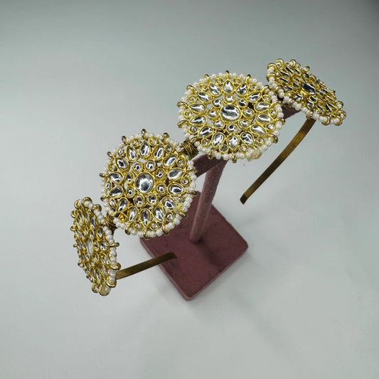 Oversized Kundan Pearl Bridal Hairband