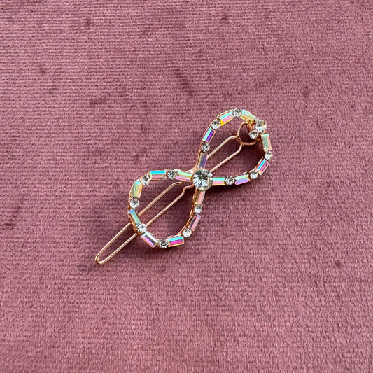 Infinity Minimal Bow Sparkle Hair Clip