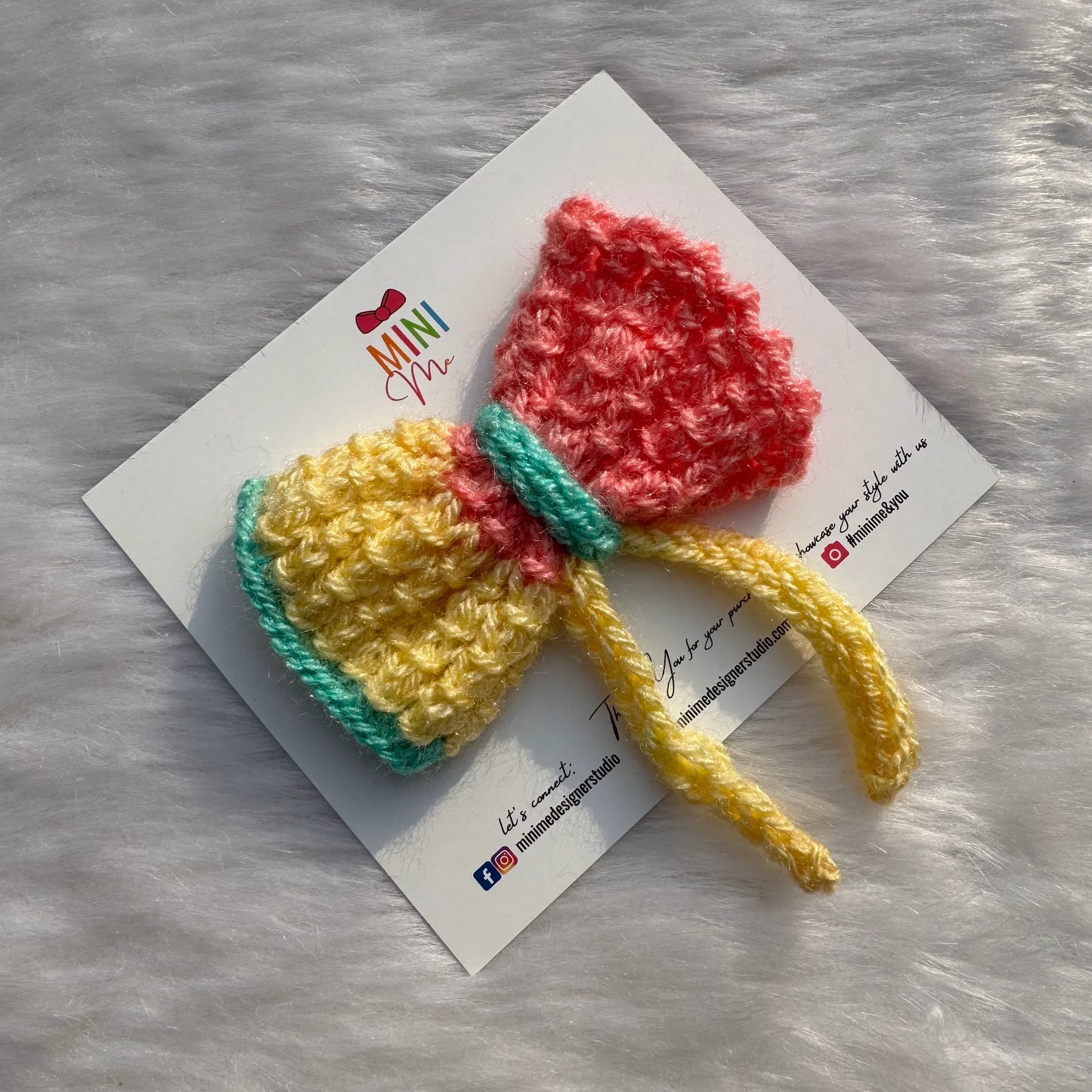 Multicolor Knitted Pigtail Bow Baby Headband