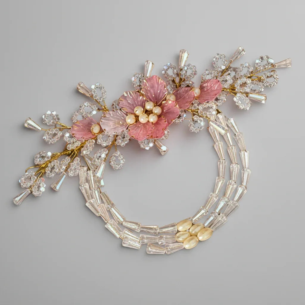 Blush Bloom Pearl Garland Hair Vine