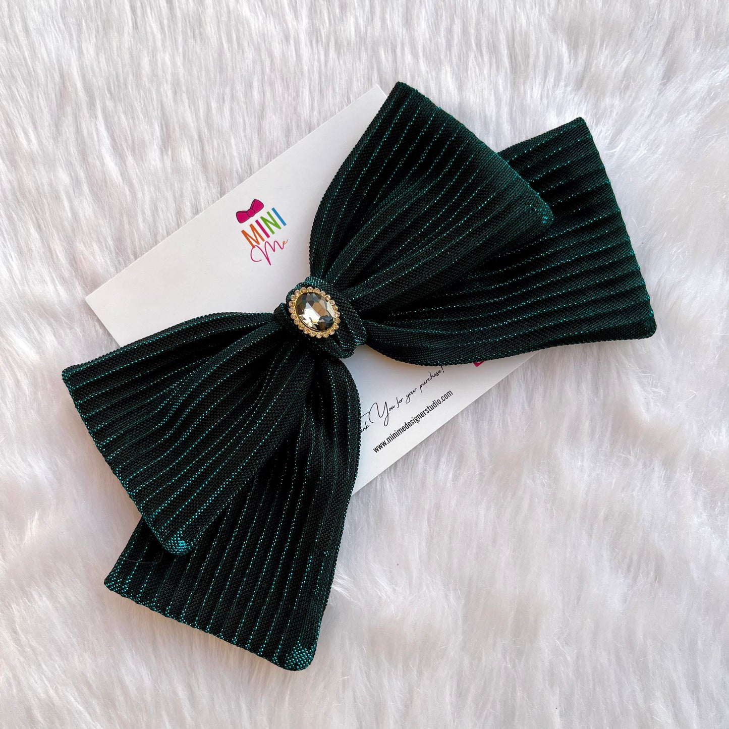 Green Layered Bow Hair Clip
