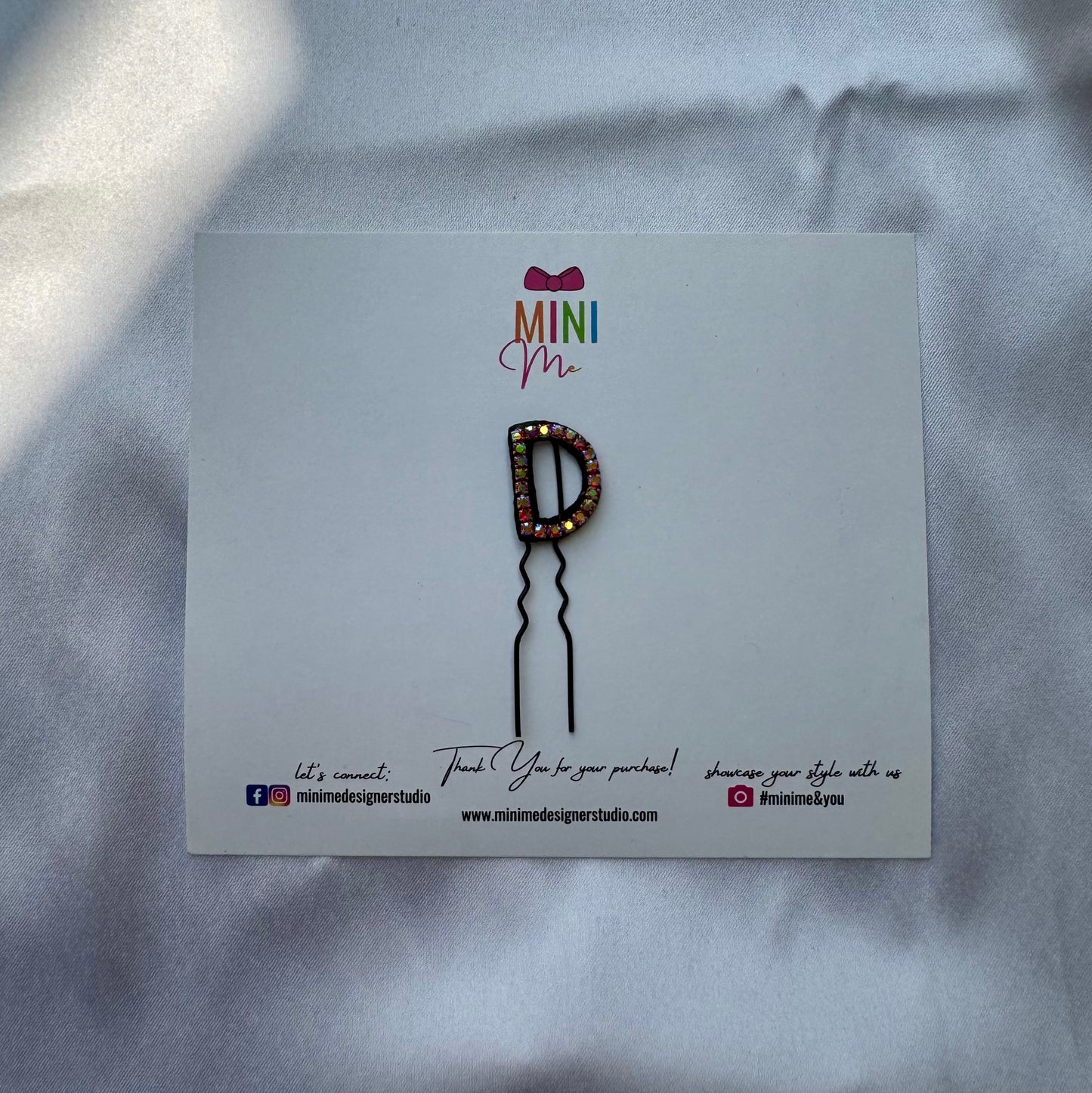 Custom Name Multi-Color Crystal Letter Clips (Small)
