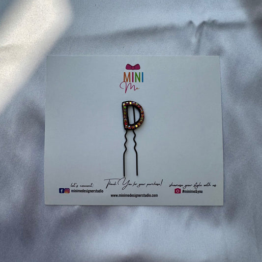 Custom Name Multi-Color Crystal Letter Clips (Small)