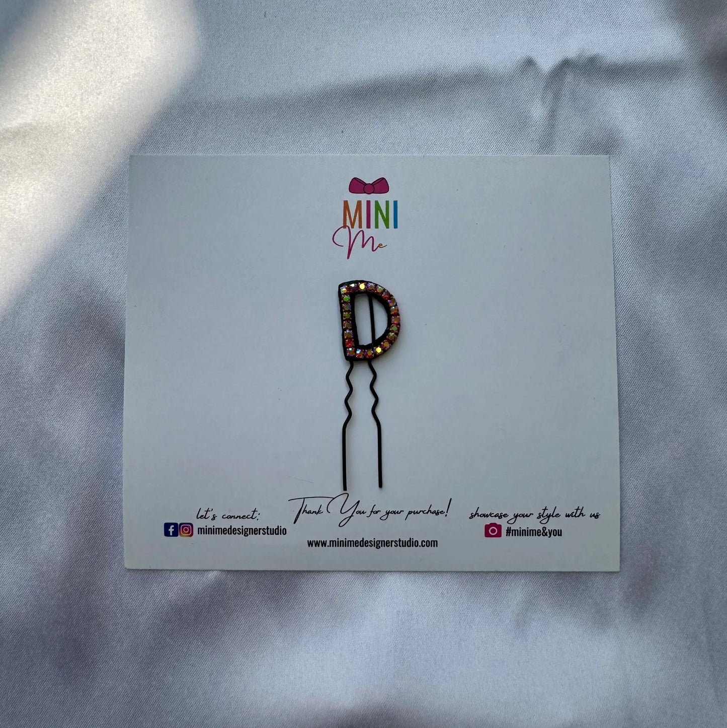 Custom Name Multi-Color Crystal Letter Clips (Small)