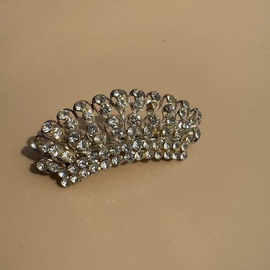 Golden Royale Crown Crystal Barrette Clip