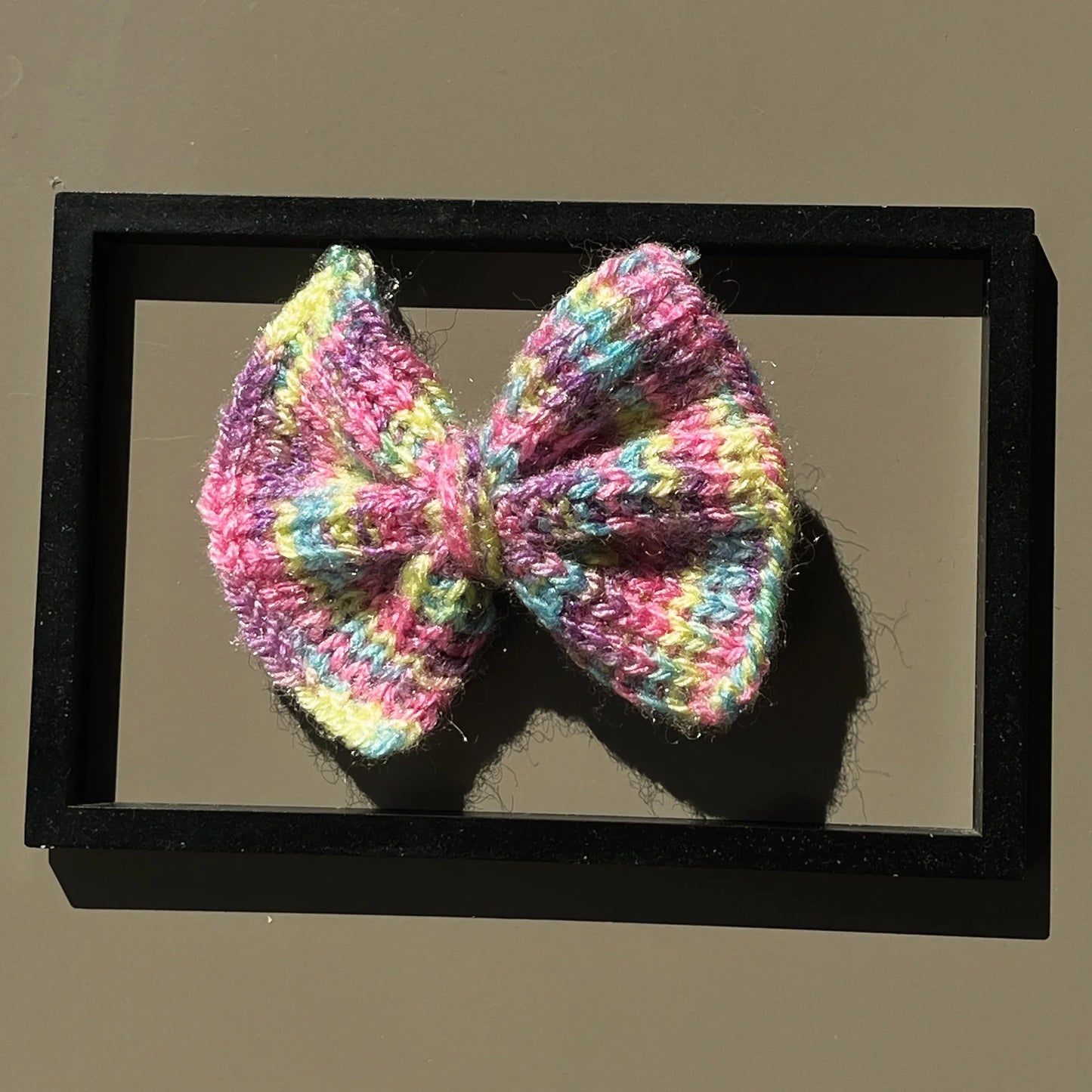 Multicolor Knitted Pastel Crochet Bow Hair Clip
