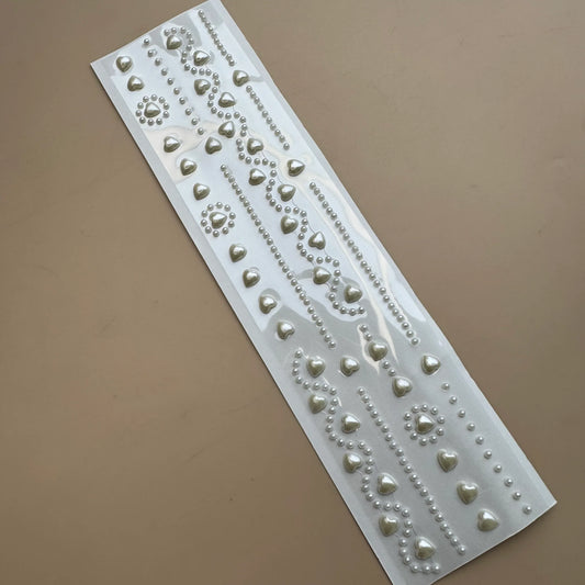 Pearl Heart Self-Adhesive Hair Stickers