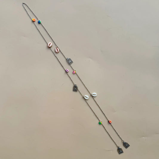 Shell & Charm Silver Hair Chain