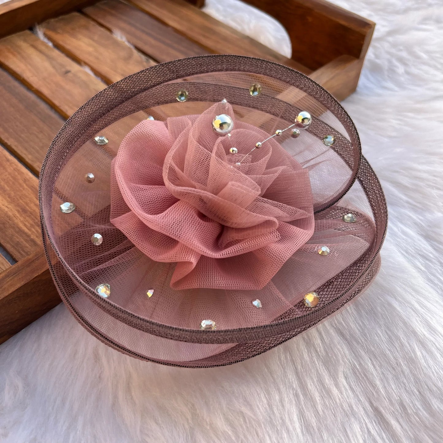 Twisted Mauve Fascinator Hat Designer Hair Clip